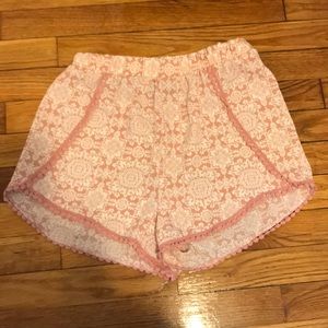 Pink flowy shorts